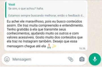 Depoimento de professora sobre o método
